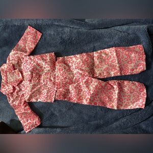 Pink and Cream Leopard Print Pajama Set for doll style American girl